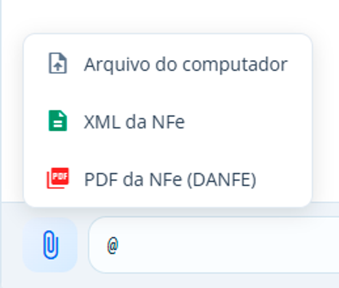 Anexo de XML e DANFE da Nota Fiscal enviado diretamente no chat do HelpyGo